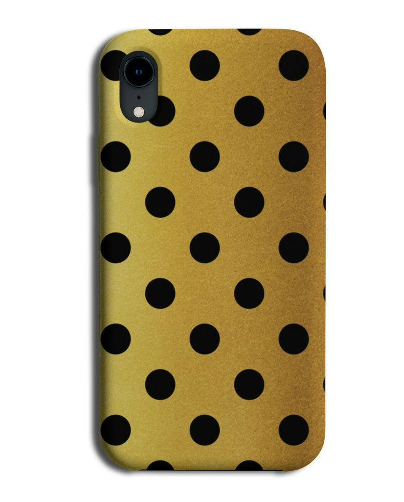Gold and Black Spotted Phone Case Cover Polka Dot Spots Pattern Golden i563
