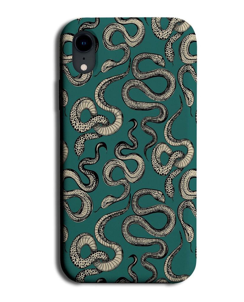 Dark Green Snakes Design Phone Case Cover Pattern Snake Reptiles Pet Owner CM55