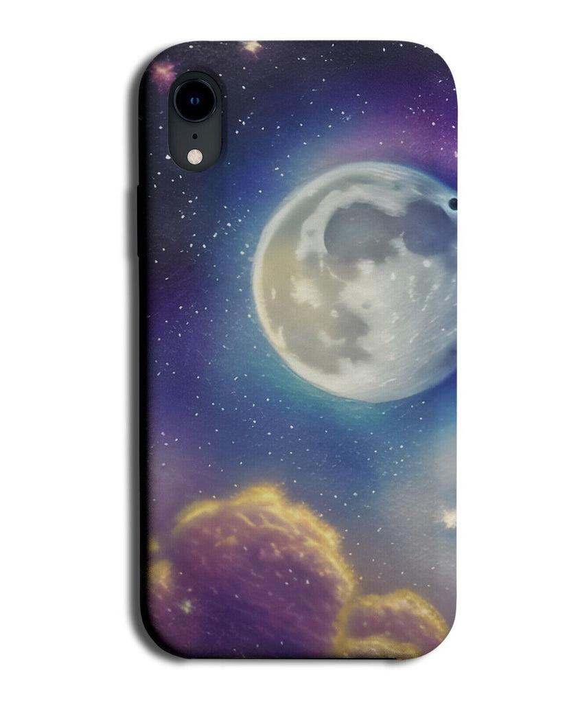 Moon Painting Print Phone Case Cover Full Moons Shape Picture Photo Night AX19