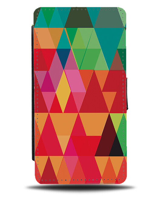 Abstract Geometric Colourful Shapes Flip Wallet Case Shaped Triangles K208