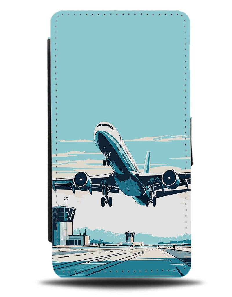 Plane Taking Off Cartoon Flip Wallet Case Planes Airplane Jumbo Jet Take CT22