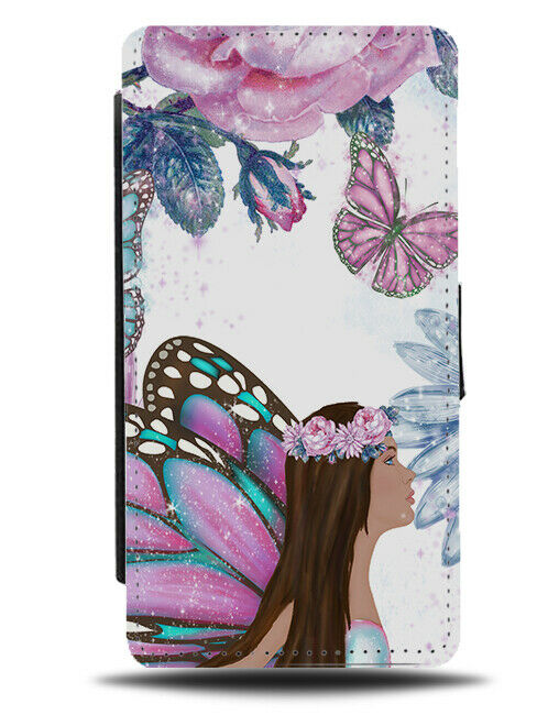 Fairies and Butterflies Flip Wallet Case Fairy Butterfly Girly Art Picture F971