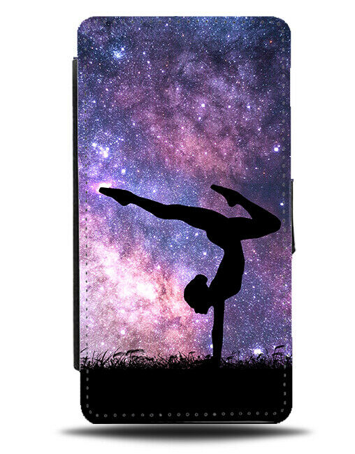 Gymnastics Flip Cover Wallet Phone Case Gymnast Girls Womens Space Stars i718