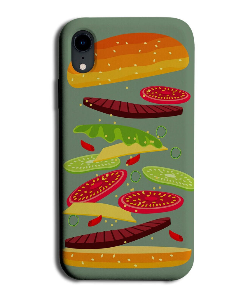 Hamburger Ingredients Phone Case Cover Fast Food Burger Burgers Hamburgers Q469