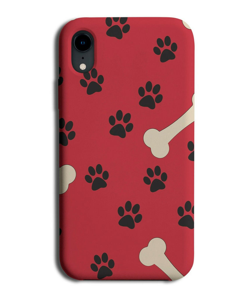 Red and Black Dog Paw Print Phone Case Cover Pattern Paws Marks Pet E727