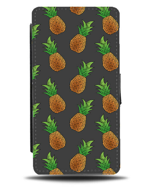 Stylish Pineapples Pattern Flip Cover Wallet Phone Case Wallpaper Pineapple B951