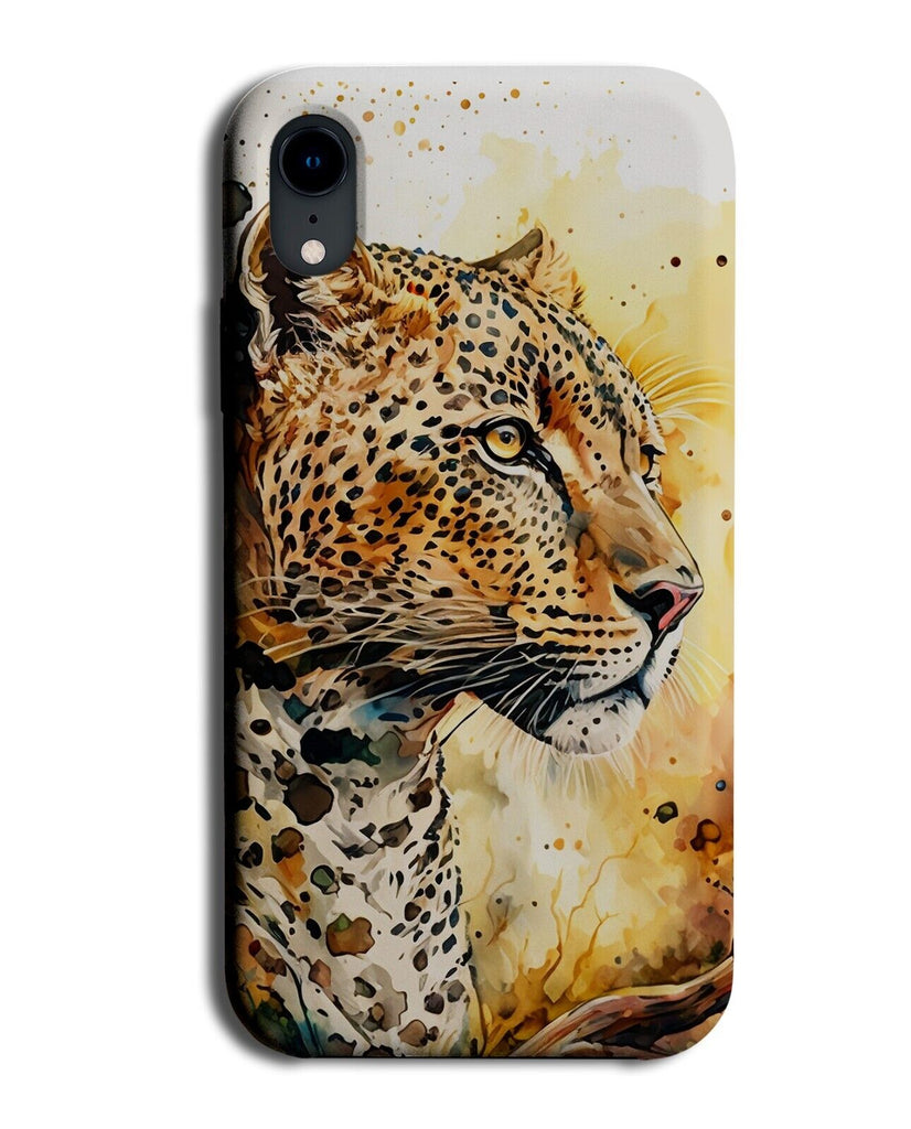 Watercolour Leopard Face Phone Case Cover Leopards Head Oil Painting Art DB16