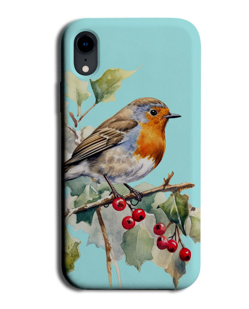 Robin On Cherry Tree Branch Phone Case Cover Robins Festive Red Breasted CM07
