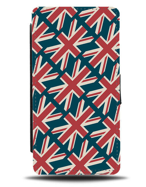 Multiple British Flags Design Flip Wallet Case Picture Union Jack Flag F092