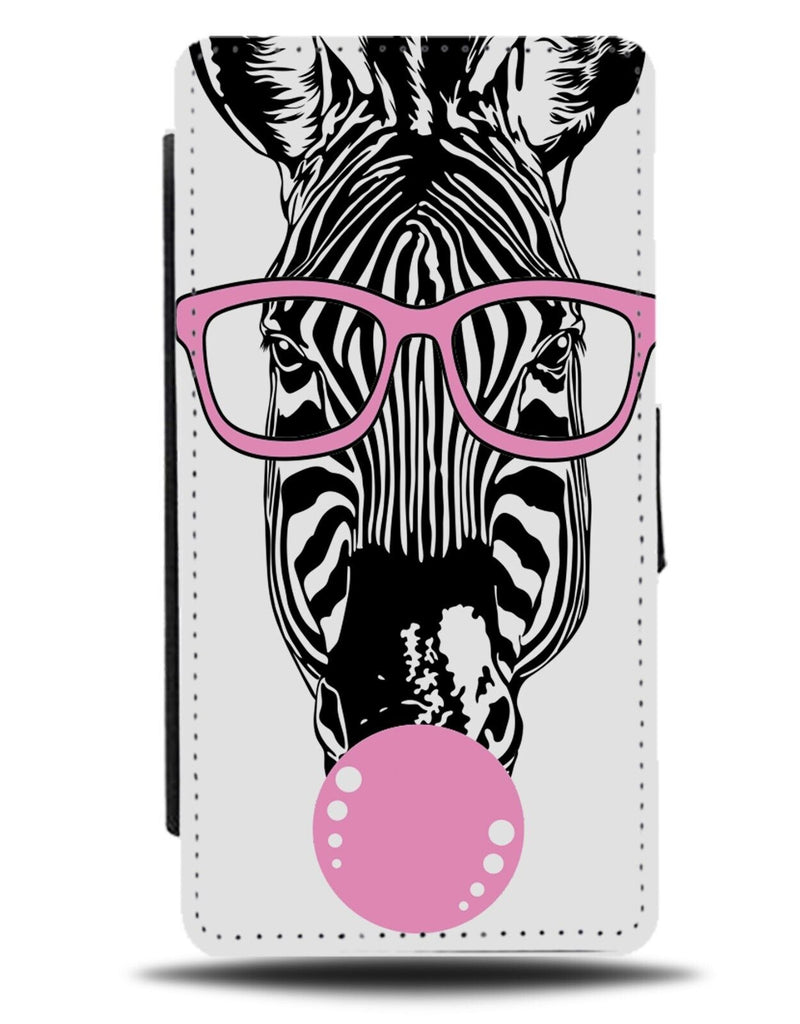 Retro Baby Pink Zebra Face Flip Wallet Case Chewing Bubble Gum Bubbles Fun BY39