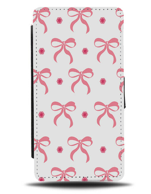 Ballerina Bow Flip Wallet Case Ballet Pink Ribbon Ribbons Bows Girls Cute E835