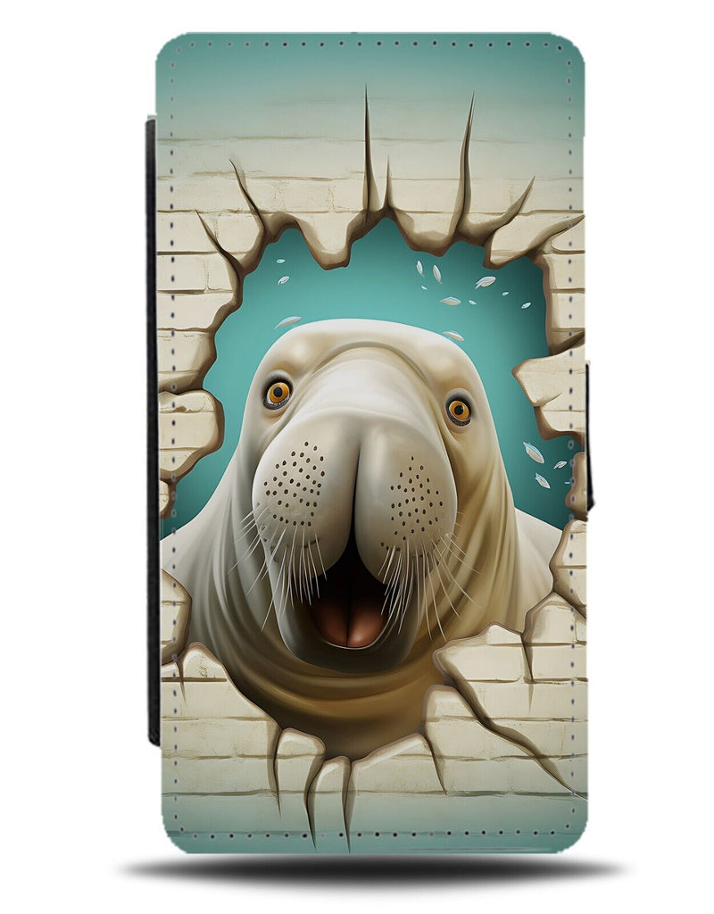Funny Elephant Seal Flip Wallet Case Seals Walrus Face Novelty 3D Design DG56