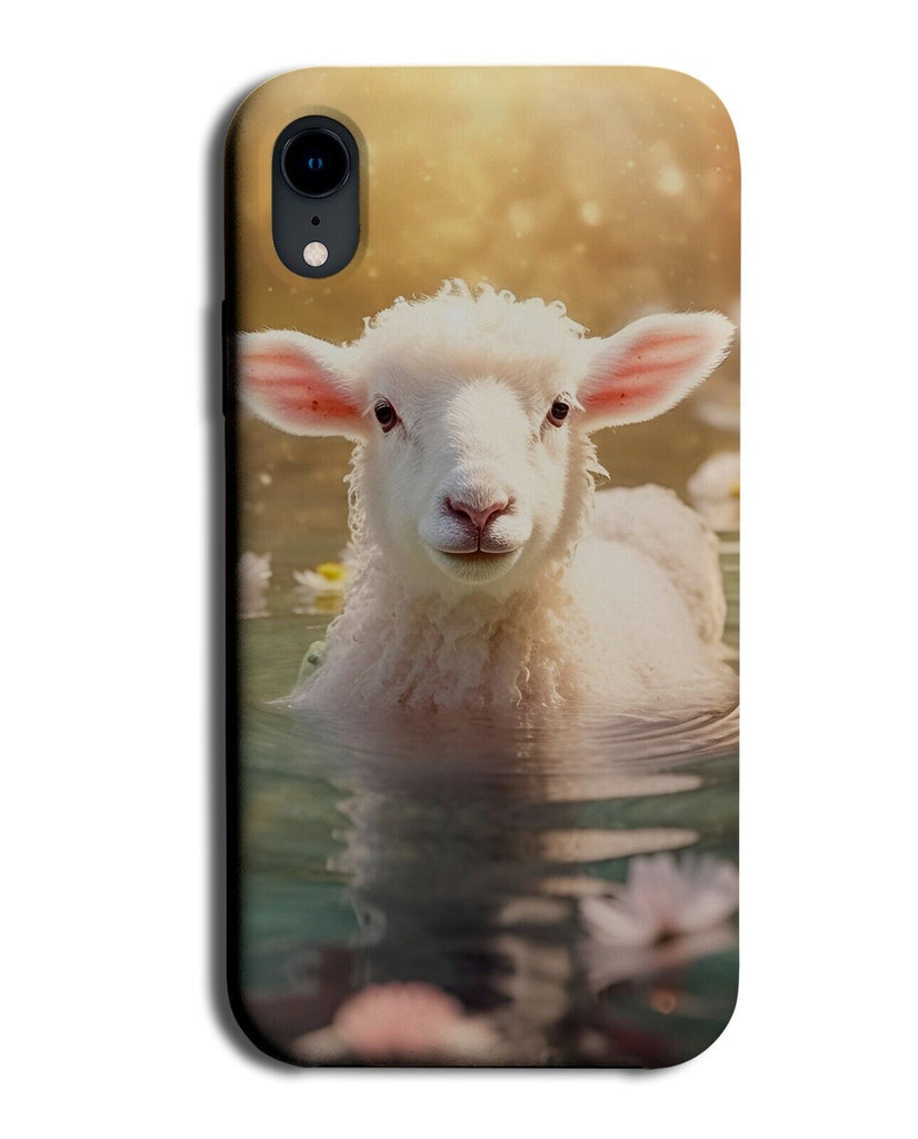 Lamb In The Water Photograph Phone Case Cover Photo Lambs Sheep Baby Tiny CR51