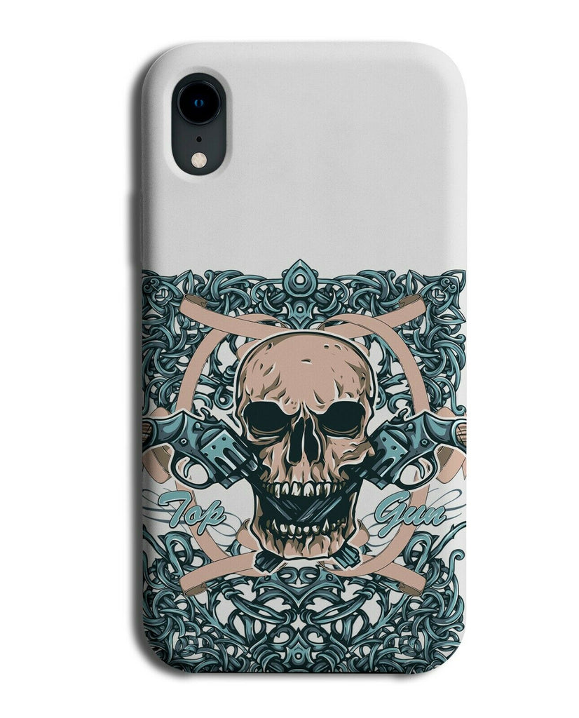 Topgun Skeleton Phone Case Cover Skeleton Skull Turquoise Green Design E318