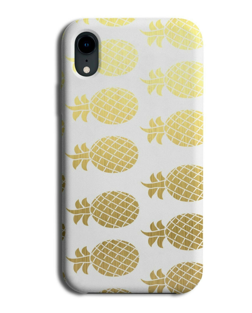 Golden Pineapples Pattern Design Phone Case Cover Pineapple Gold B956