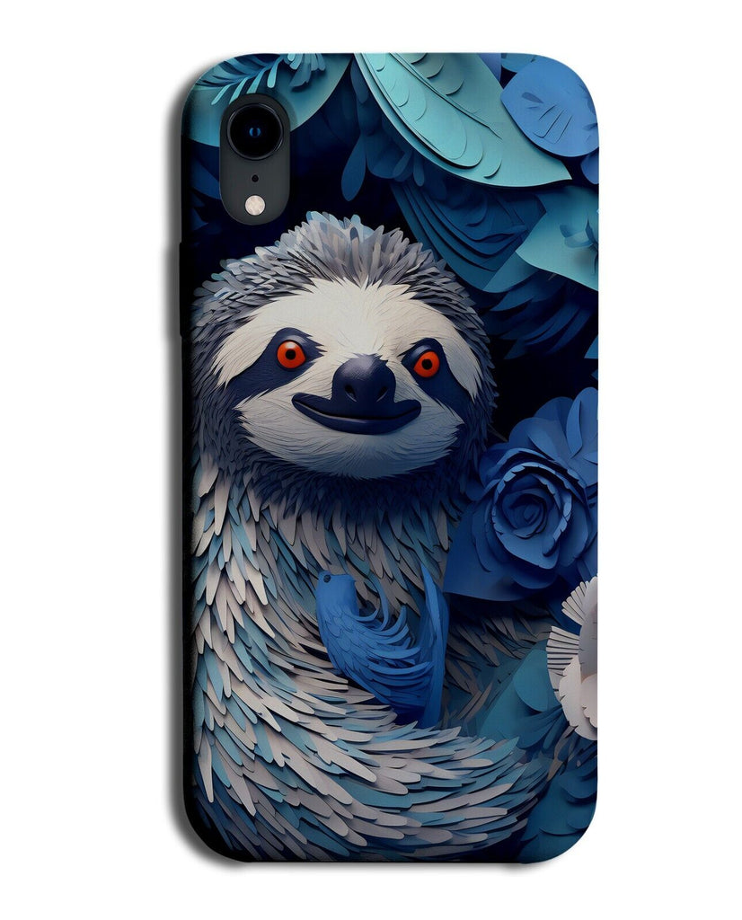 Blue Sloth Phone Case Cover Novelty Sloths 3D Print Flowers Roses Funny BX32