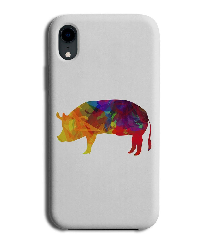 Colourful Abstract Pig Silhouette Phone Case Cover Shape Colours Outline J994