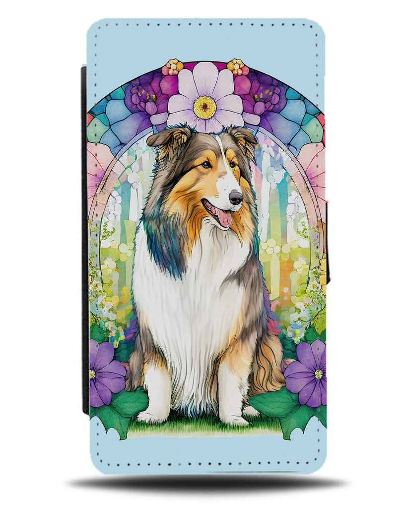 Shetland Sheepdog Flip Wallet Case Sheltie Flowers Sheep Dog Breed Carton DH41