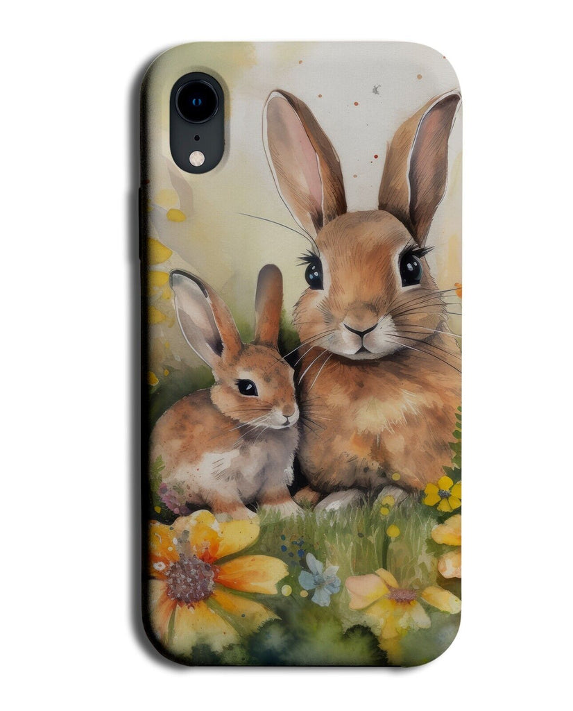 Cute Rabbits Watercolour Phone Case Cover Rabbit Bunny Bunnies Painting BE35