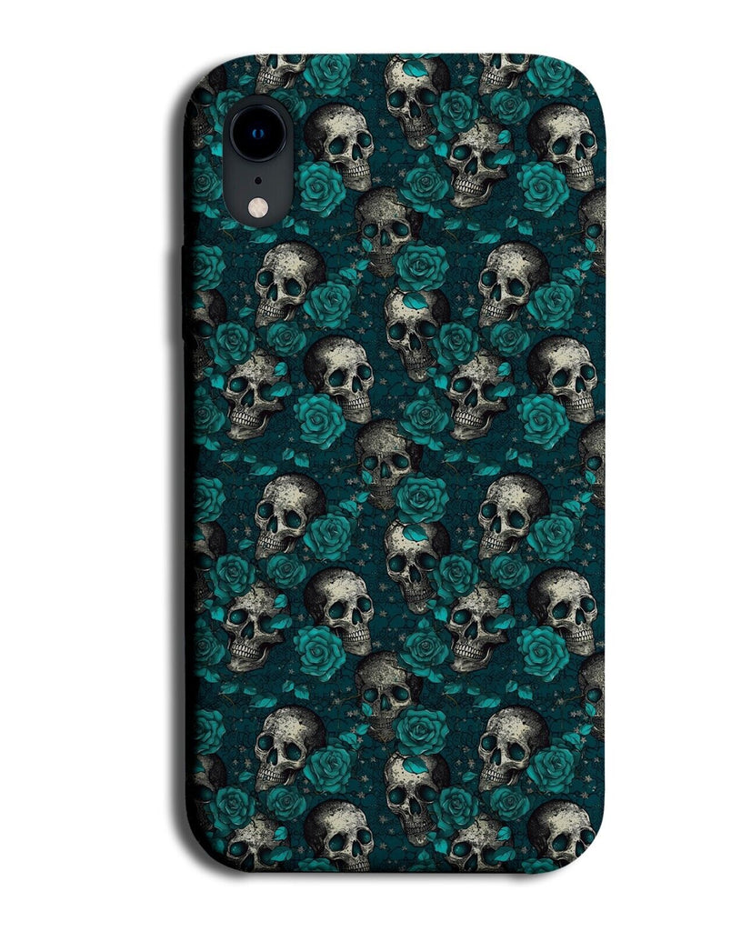 Turquoise Green Skulls Phone Case Cover Sugar Floral Flowers Gothic Goth CE94
