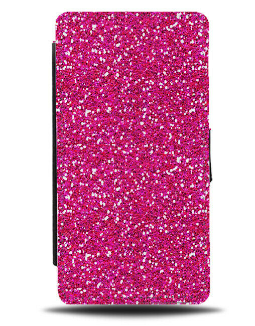 Hot Pink Glittery Print Flip Wallet Case Printed Glitter Picture Design F709