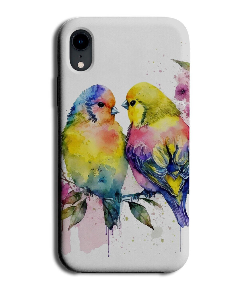 Watercolour Budgies Phone Case Cover Artwork Budgie Bird Birds Exotic Q537A
